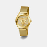 Gt Glitz Plaque Women Quartz Champagne Dial Analog Stainless Steel GW0835L2