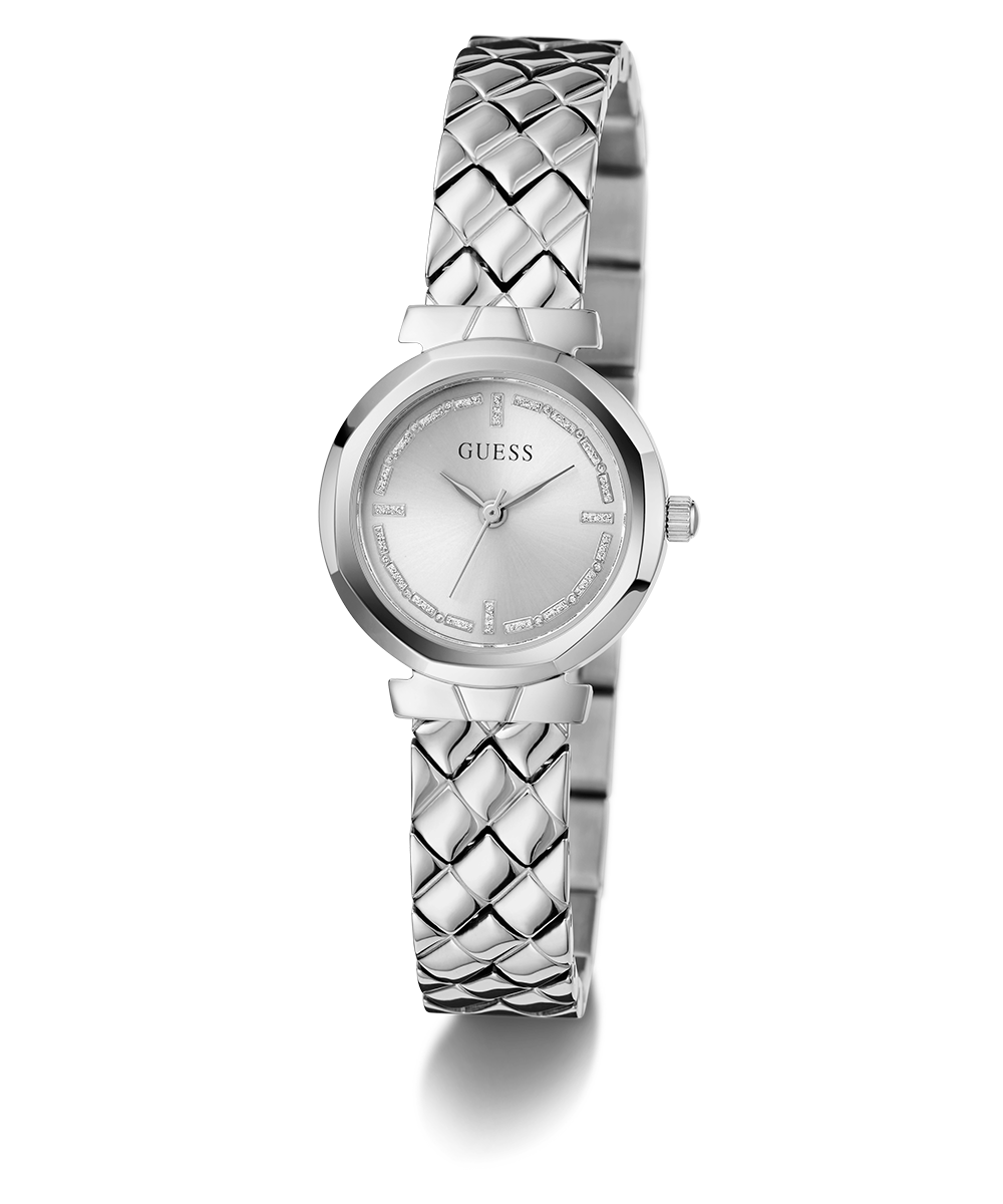 GUESS Ladies Silver Tone Analog Watch