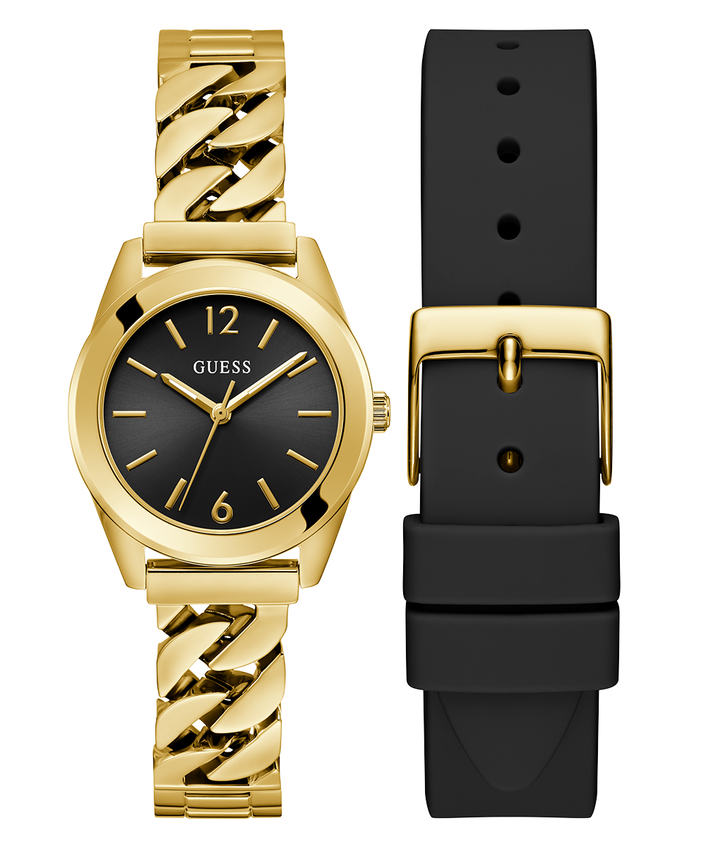 GUESS Ladies Gold Tone Analog Watch Box Set