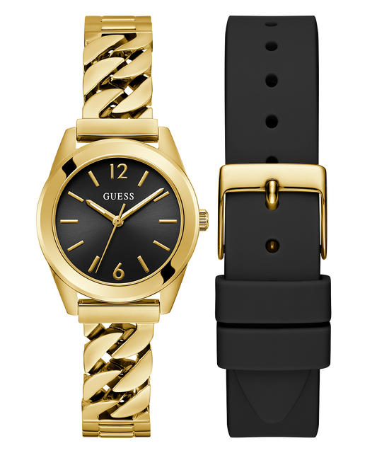 GUESS Ladies Gold Tone Analog Watch Box Set
