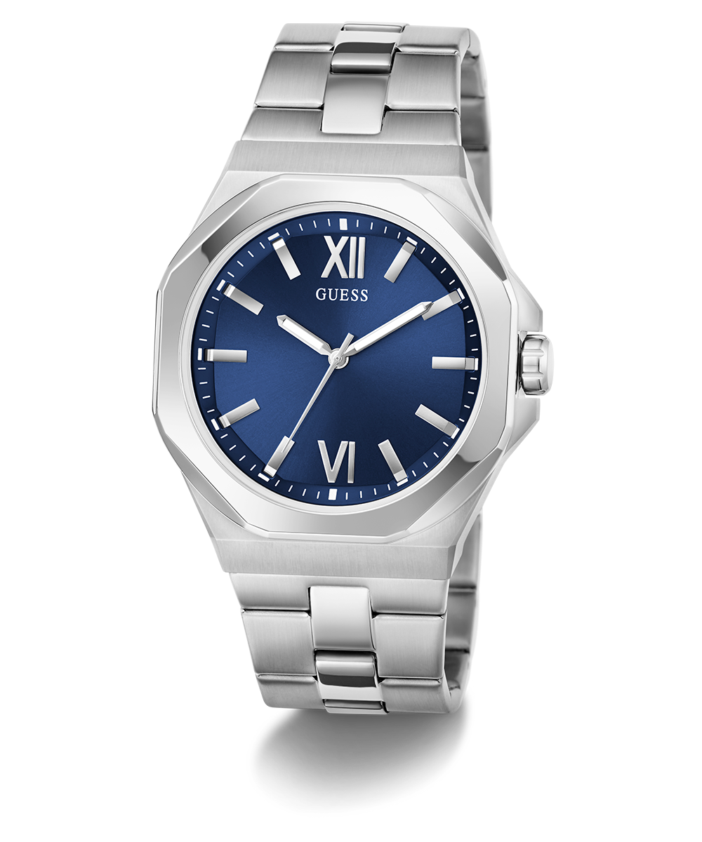 GUESS Mens Silver Tone Analog Watch