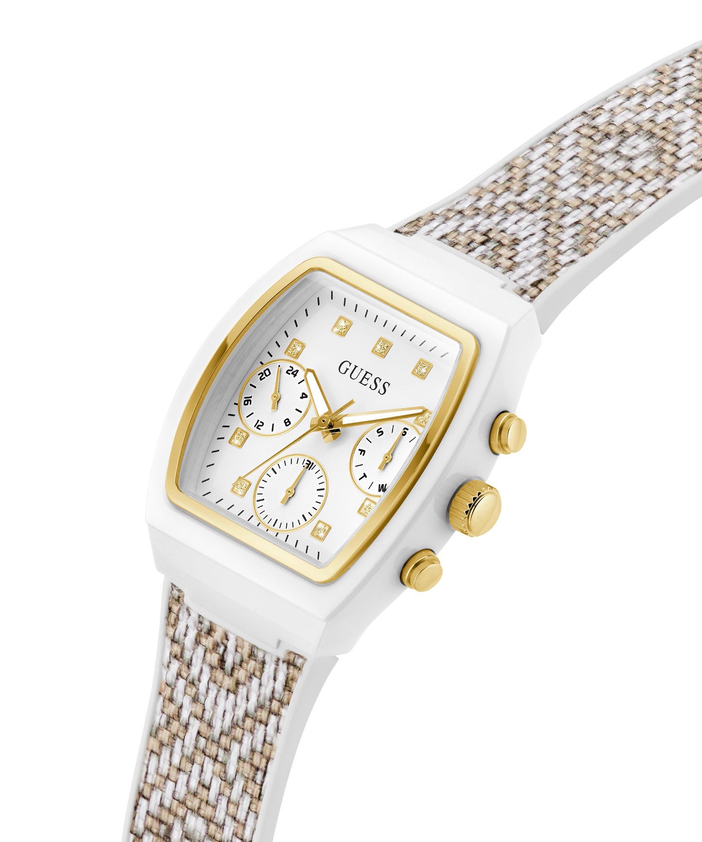 GUESS Ladies 2-Tone White Multi-function Watch