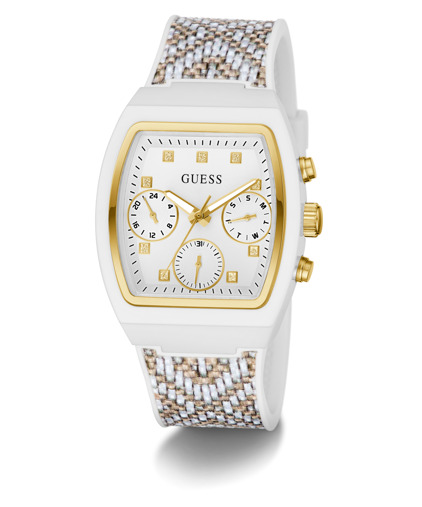 GUESS Ladies 2-Tone White Multi-function Watch