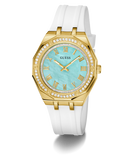 GUESS Ladies White Gold Tone Analog Watch