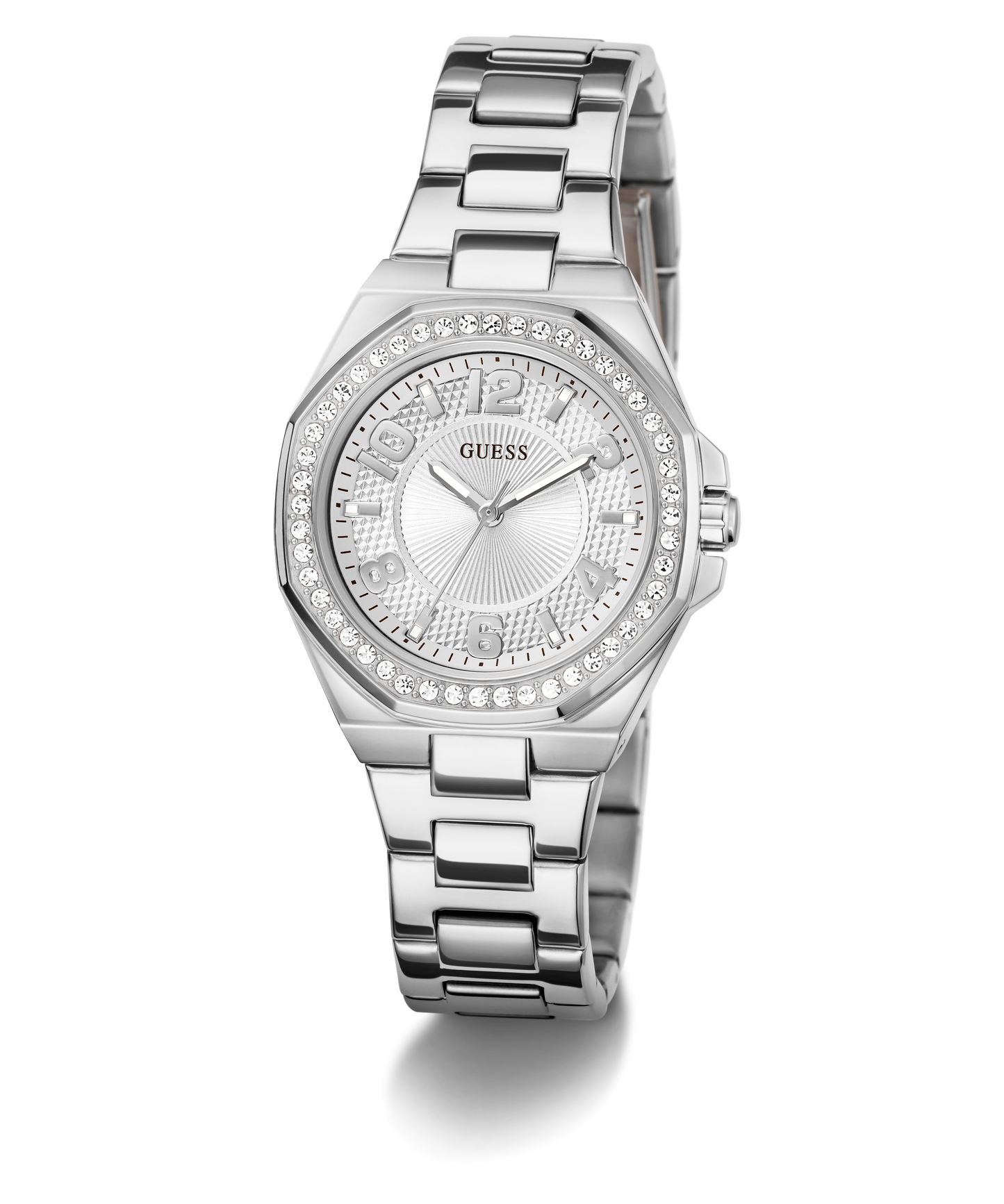 GUESS Ladies Silver Tone Analog Watch