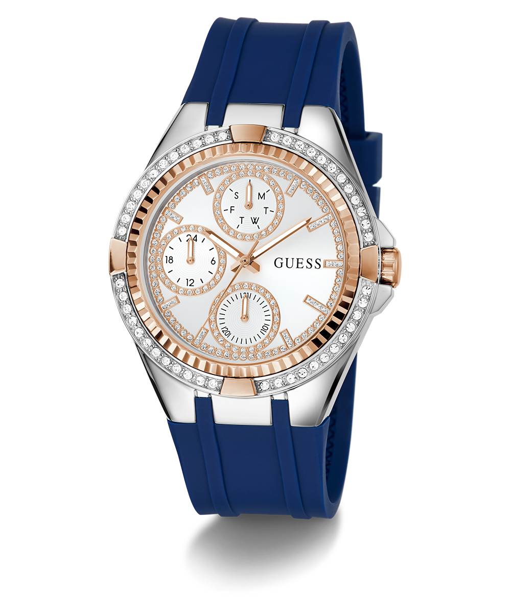 GUESS Ladies Blue 2-Tone Multi-function Watch