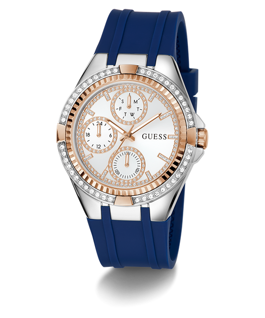 GUESS Ladies Blue 2-Tone Multi-function Watch