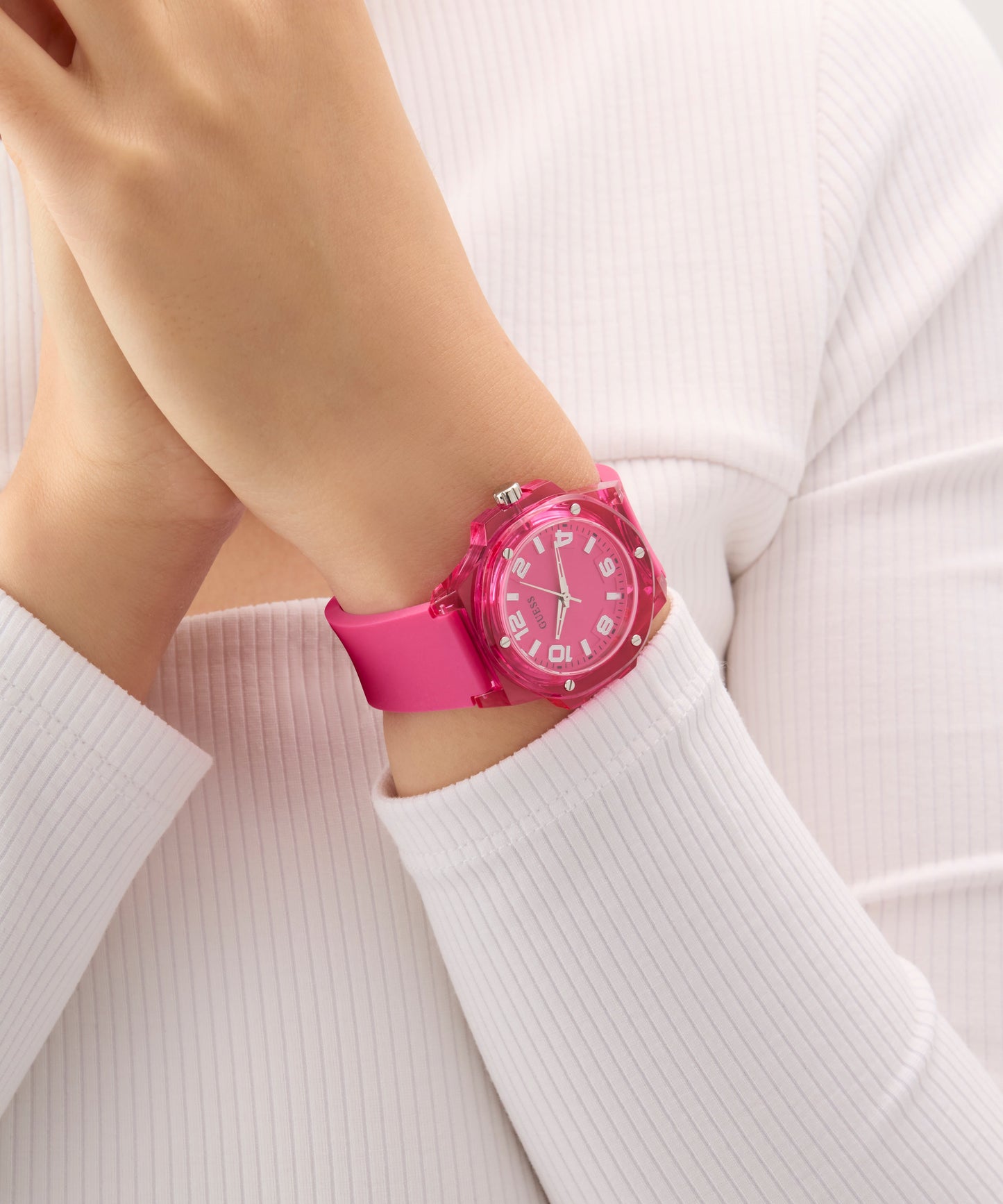 GUESS Ladies Pink Analog Watch