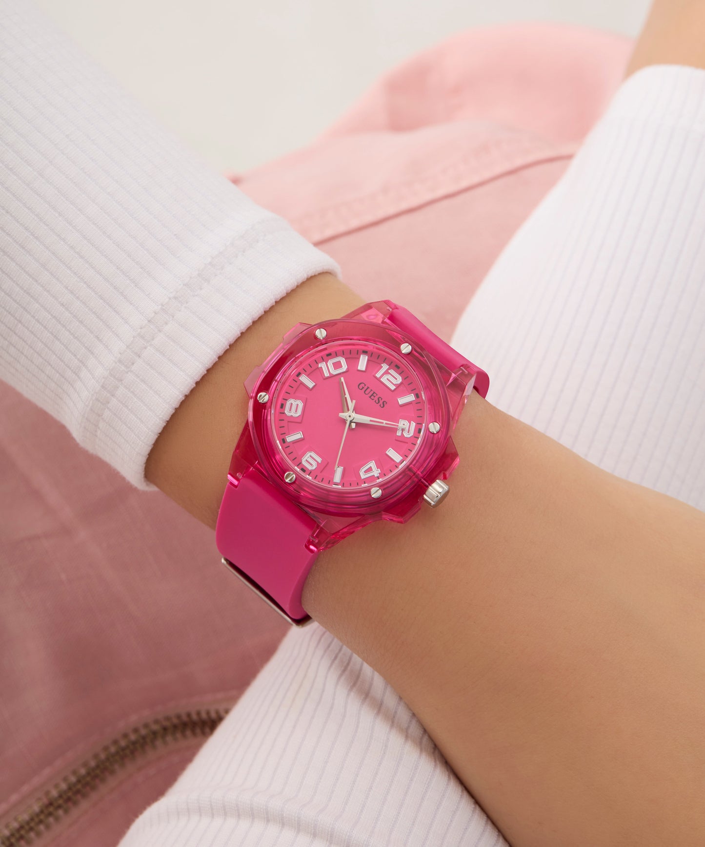 GUESS Ladies Pink Analog Watch