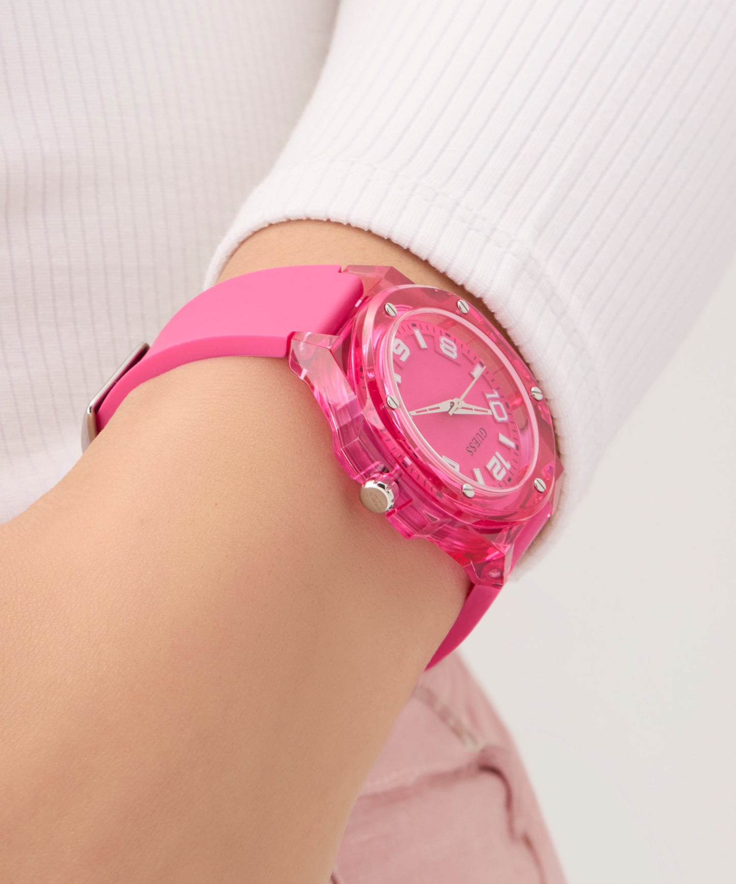 GUESS Ladies Pink Analog Watch