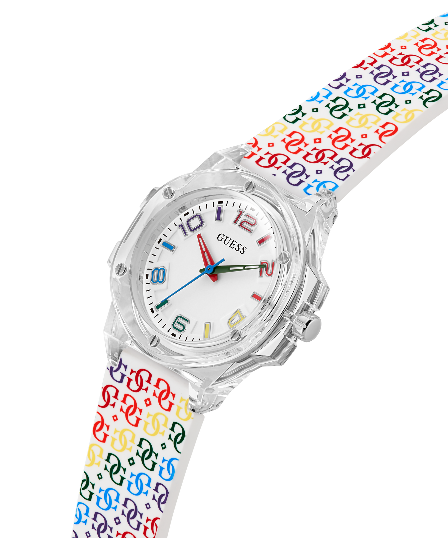 GUESS Pride Limited Edition Ladies Rainbow Clear Analog Watch
