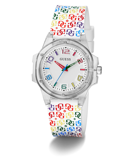 GUESS Pride Limited Edition Ladies Rainbow Clear Analog Watch
