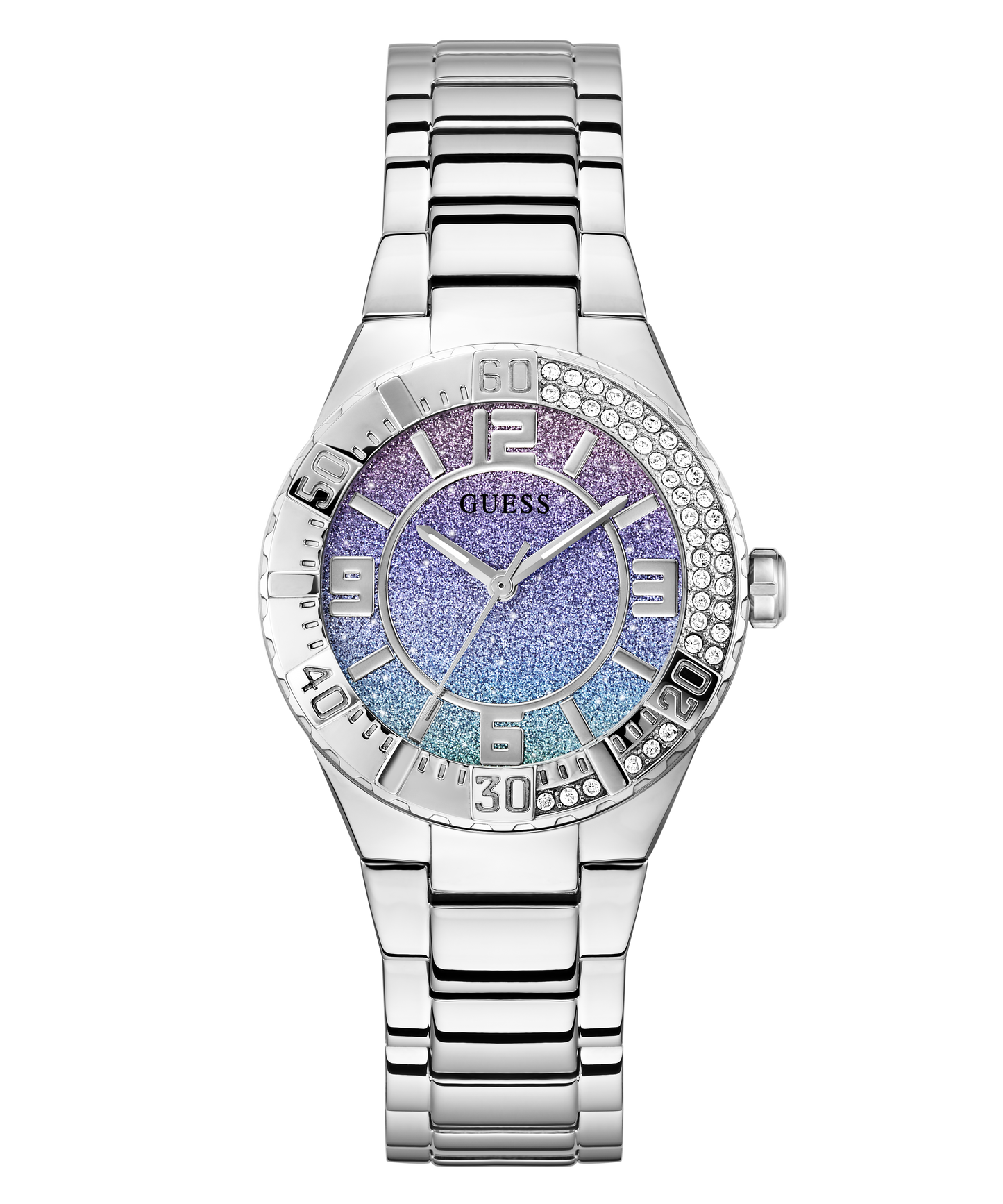 GUESS Ladies Silver Tone Multi-function Watch