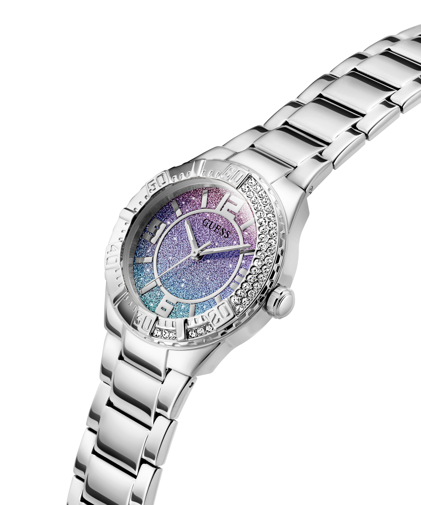 GUESS Ladies Silver Tone Multi-function Watch