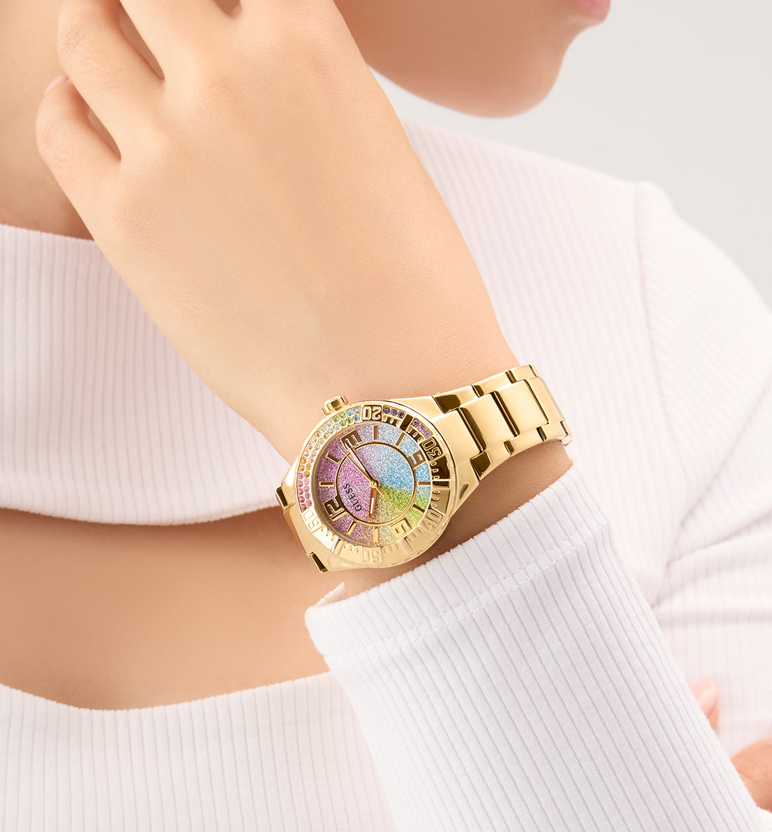 GUESS Ladies Gold Tone Multi-function Watch