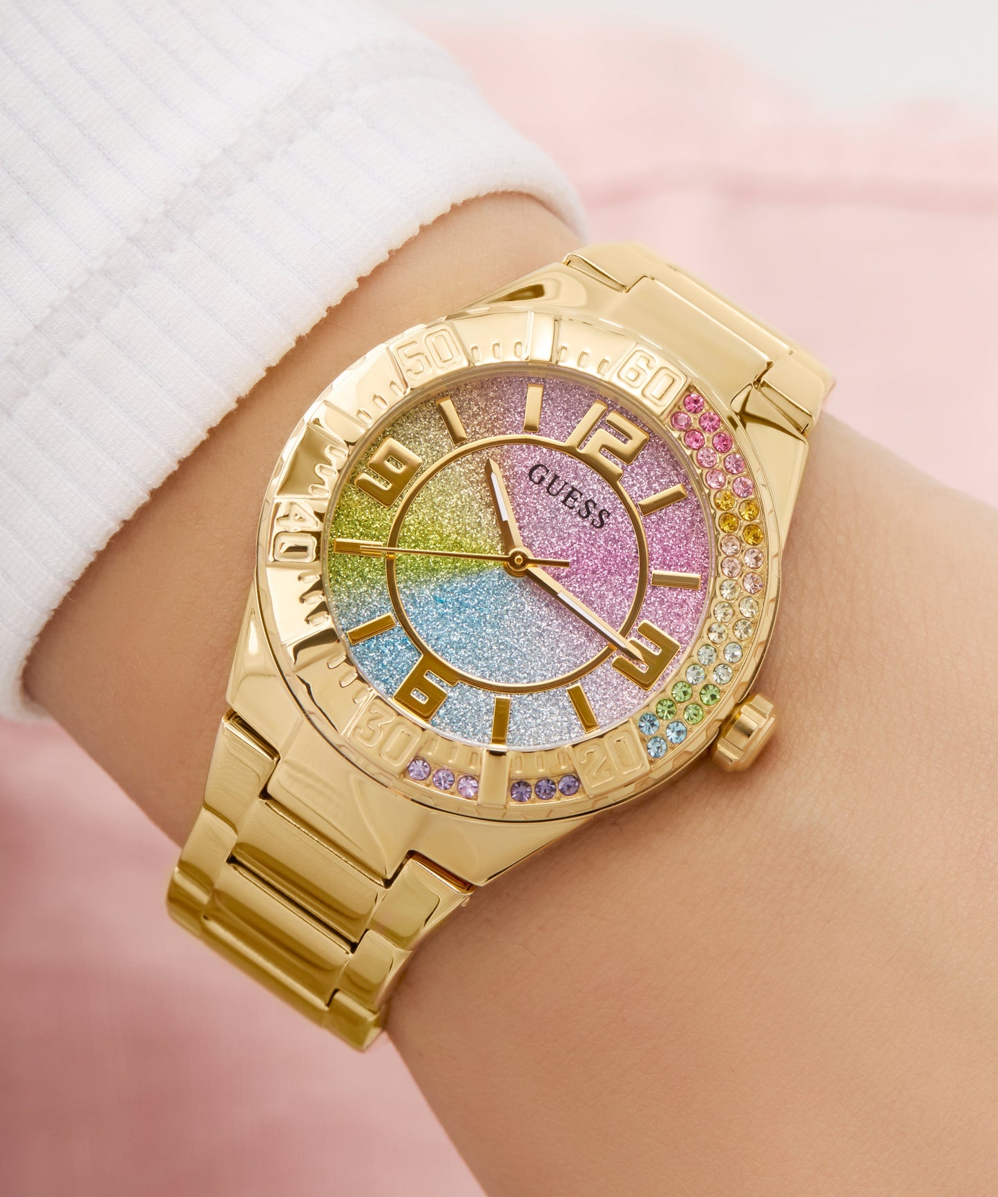 GUESS Ladies Gold Tone Multi-function Watch