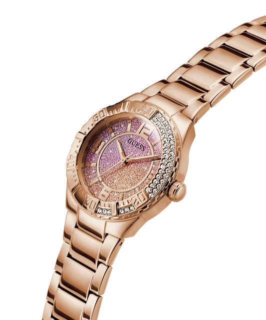 GUESS Ladies Rose Gold Tone Multi-function Watch