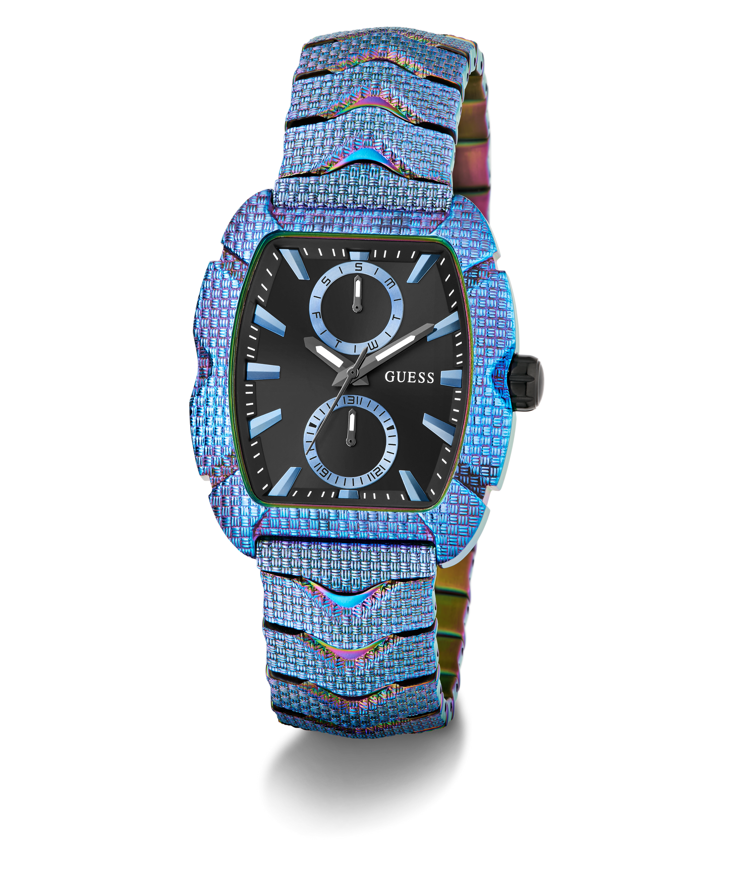 GUESS Mens Blue Iridescent Multi-function Watch