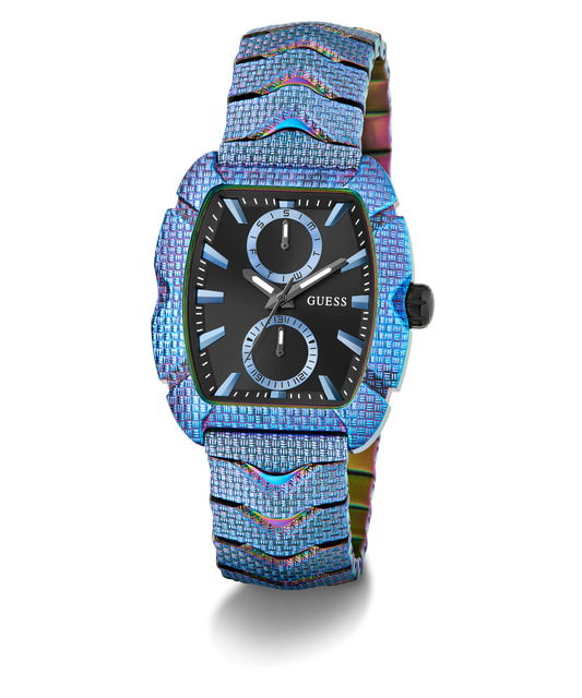 GUESS Mens Blue Iridescent Multi-function Watch