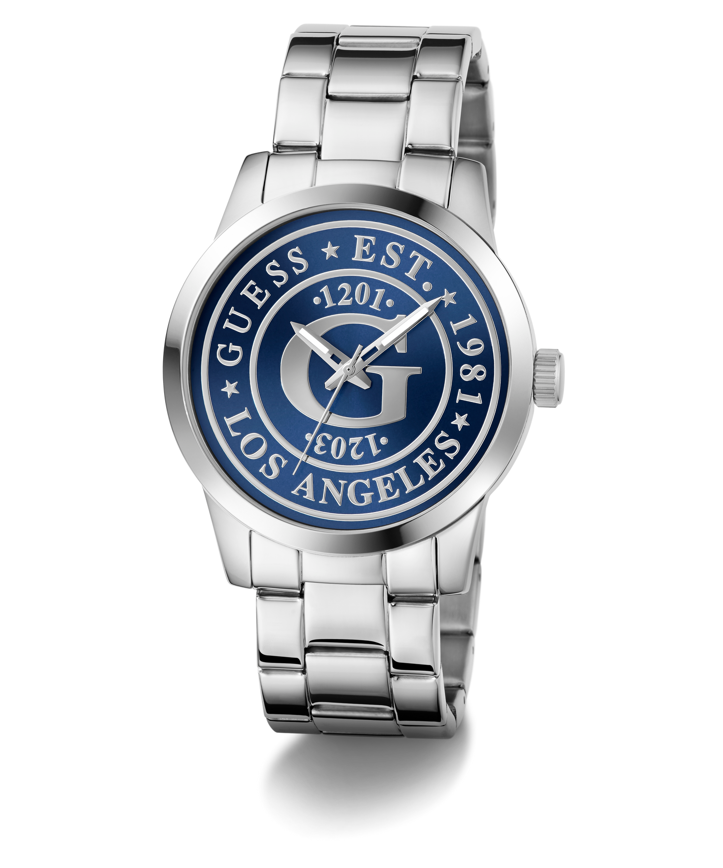 GUESS Mens Silver Tone Analog Watch