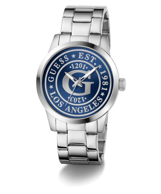 GUESS Mens Silver Tone Analog Watch