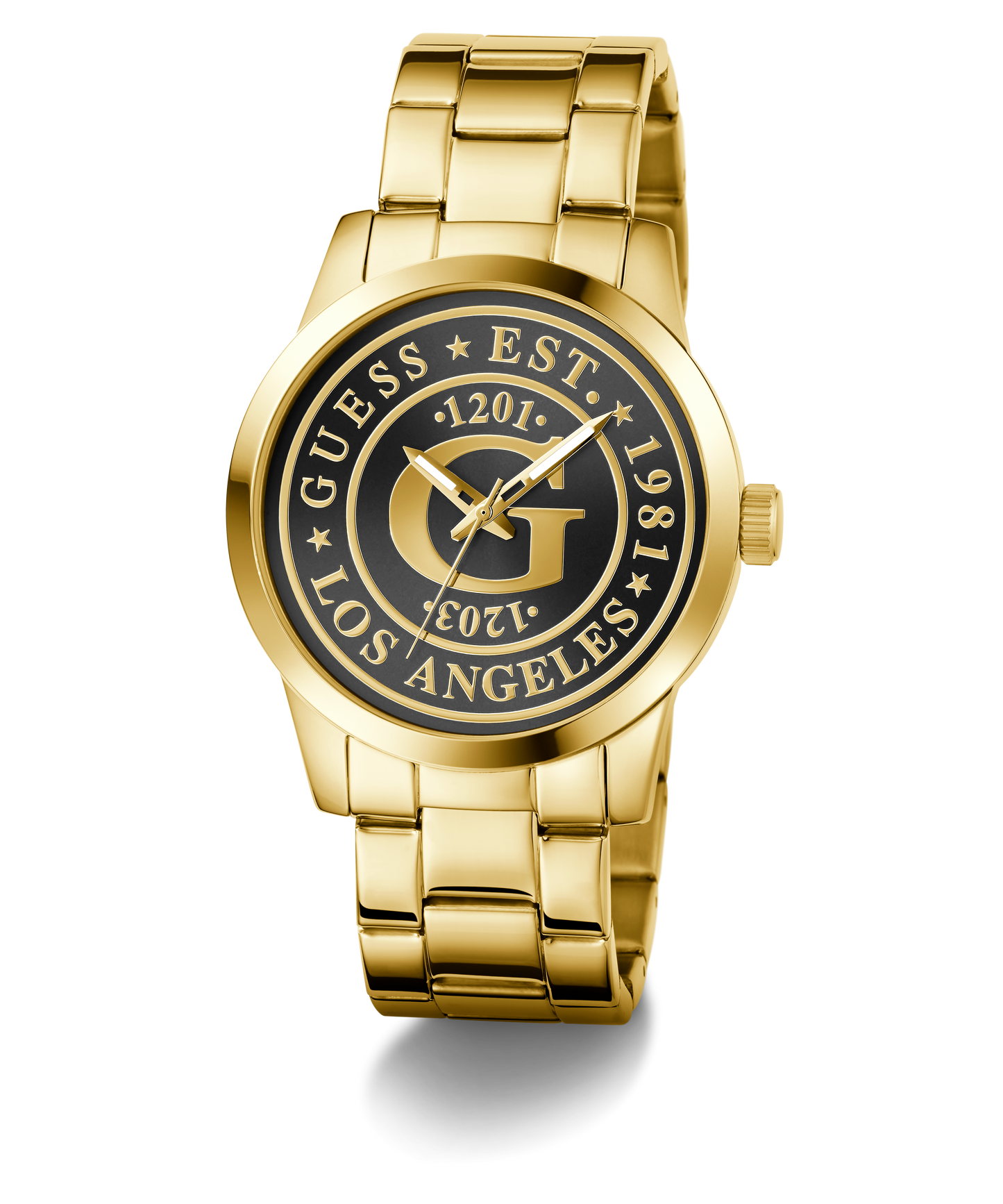 GUESS Mens Gold Tone Analog Watch