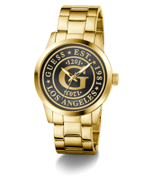 GUESS Mens Gold Tone Analog Watch