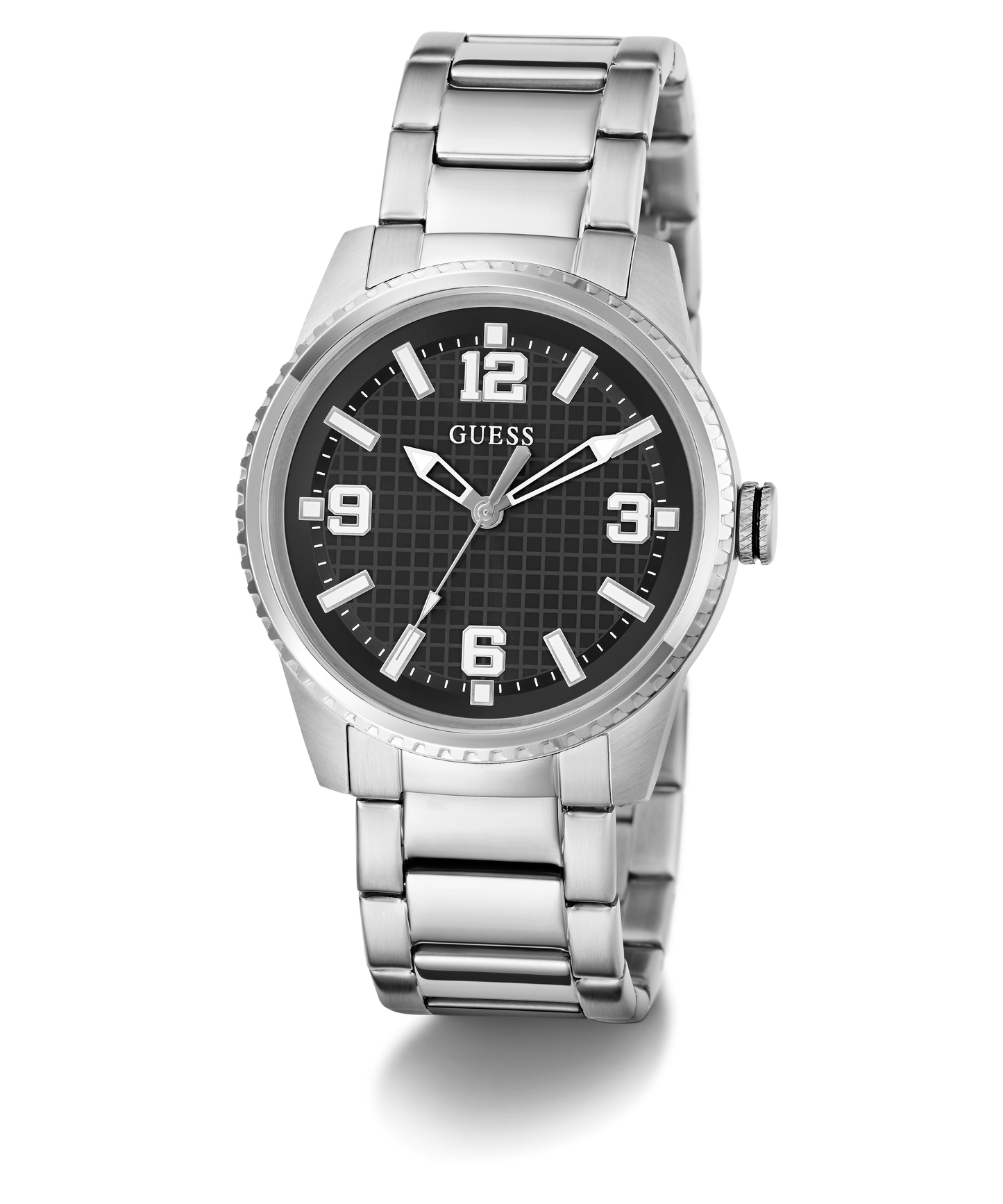 GUESS Mens Silver Tone Analog Watch