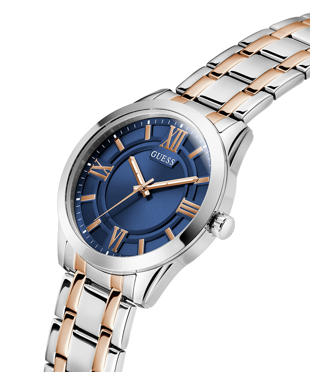 GUESS Mens 2-Tone Silver Tone Analog Watch