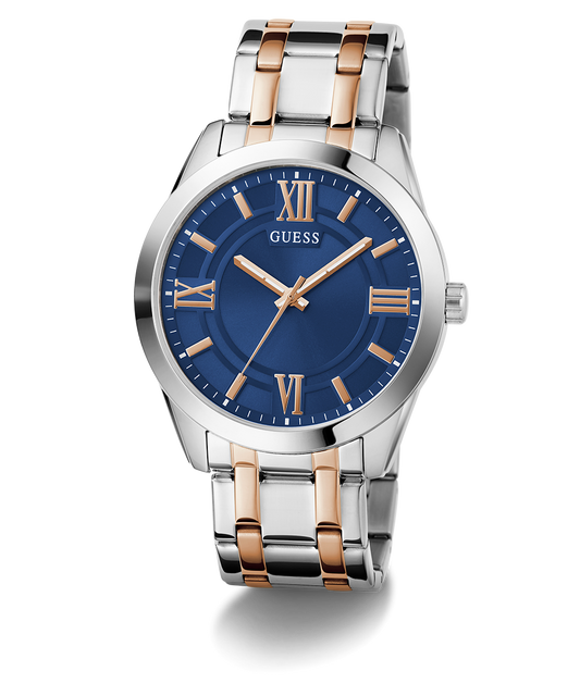 GUESS Mens 2-Tone Silver Tone Analog Watch