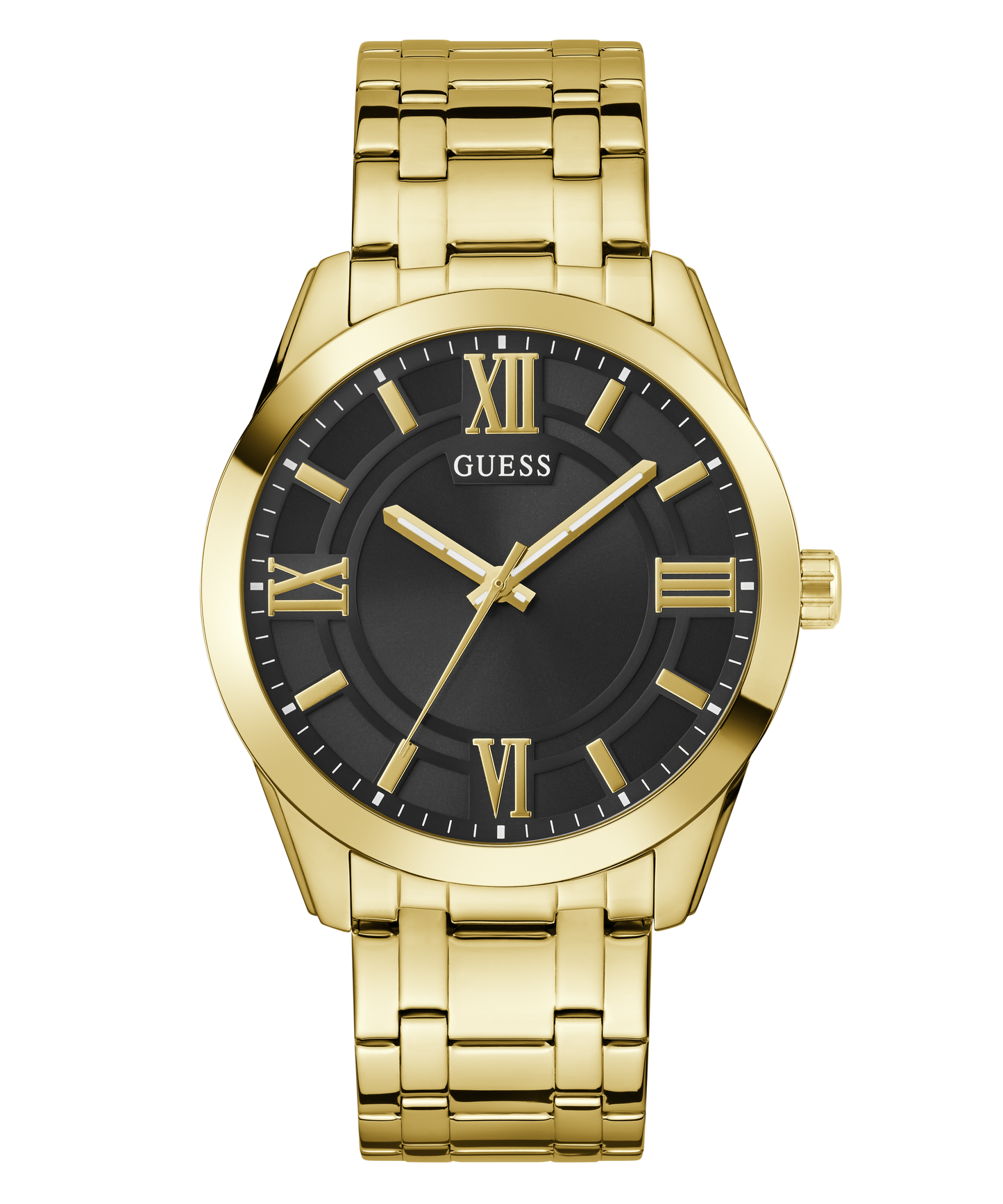 GUESS Mens Gold Tone Analog Watch