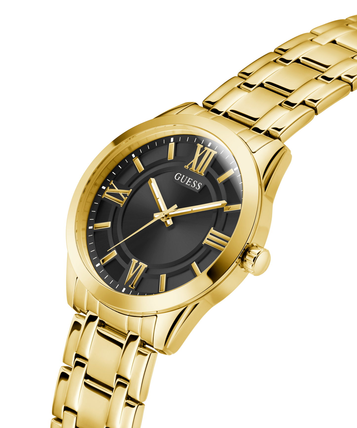 GUESS Mens Gold Tone Analog Watch