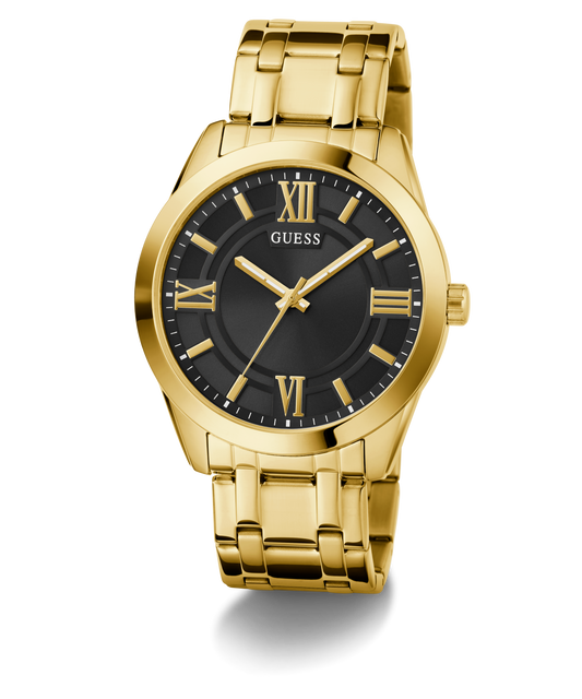 GUESS Mens Gold Tone Analog Watch