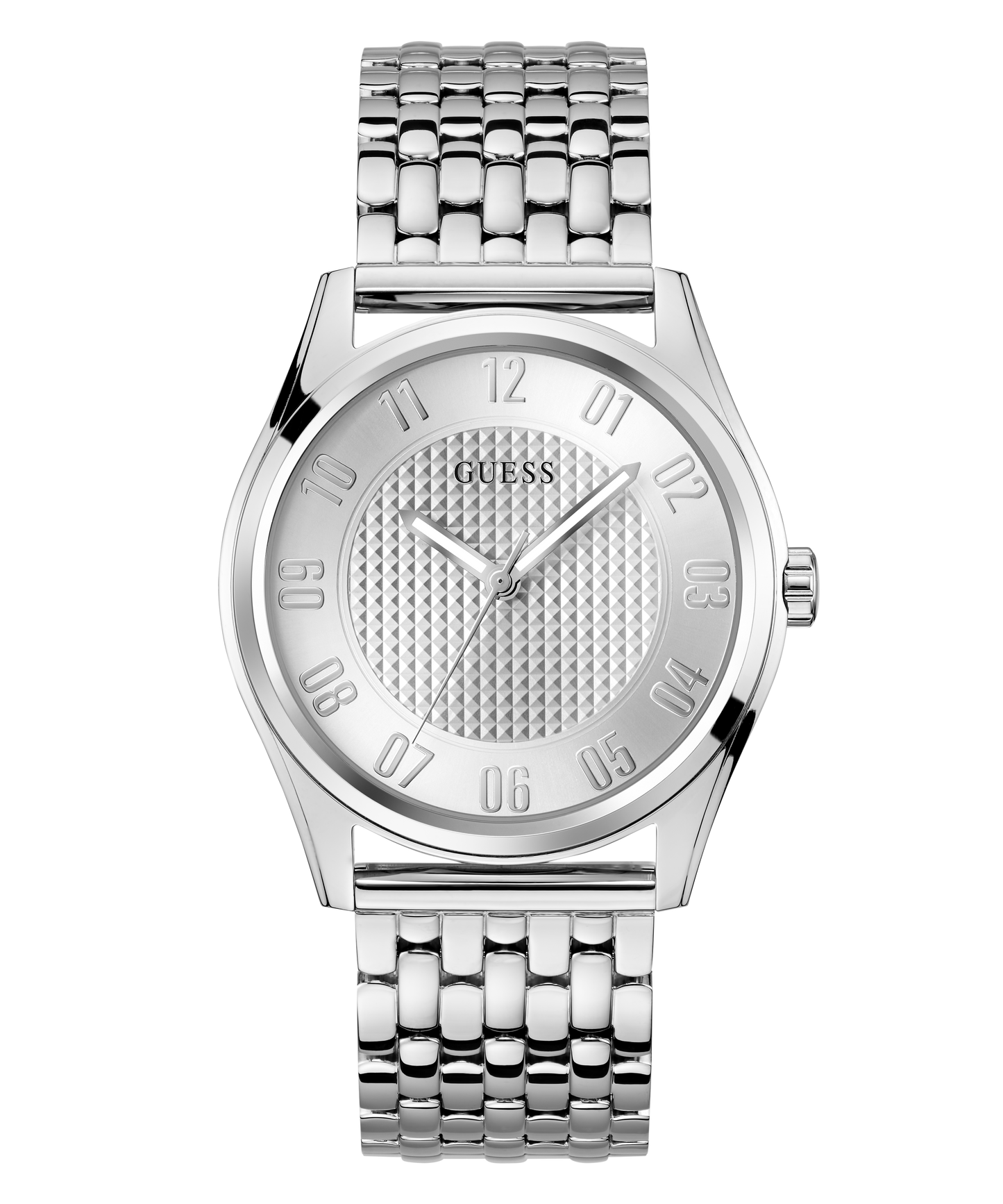 GUESS Mens Silver Tone Analog Watch