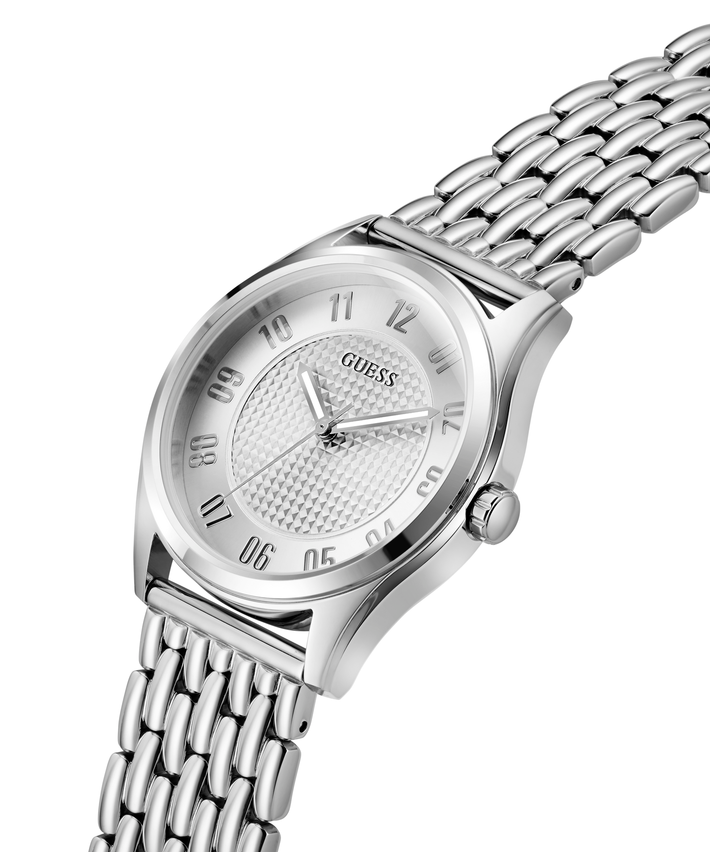 GUESS Mens Silver Tone Analog Watch
