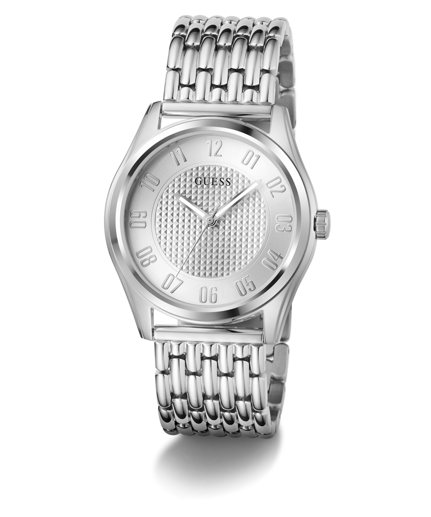 GUESS Mens Silver Tone Analog Watch
