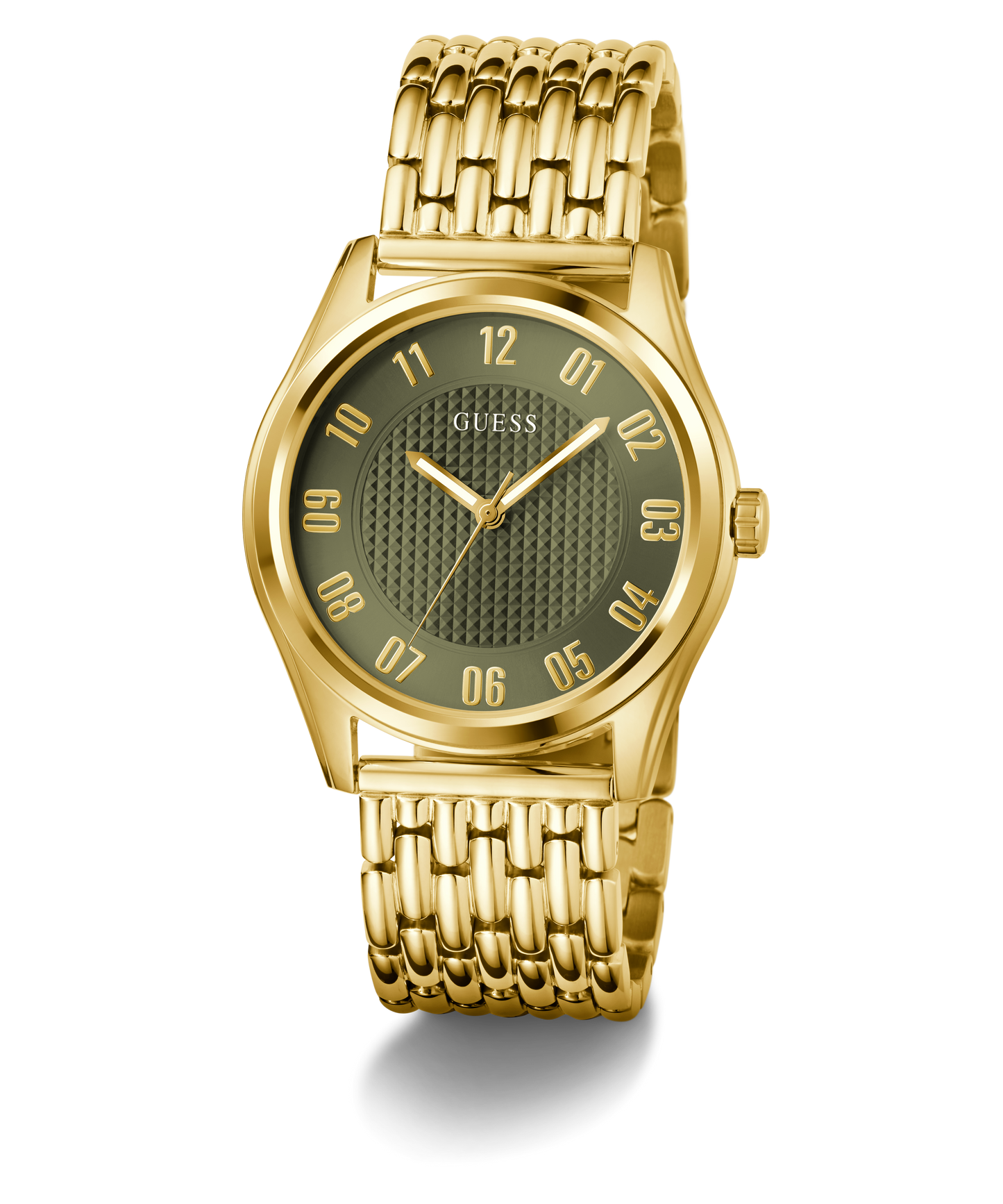GUESS Mens Gold Tone Analog Watch