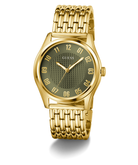 GUESS Mens Gold Tone Analog Watch