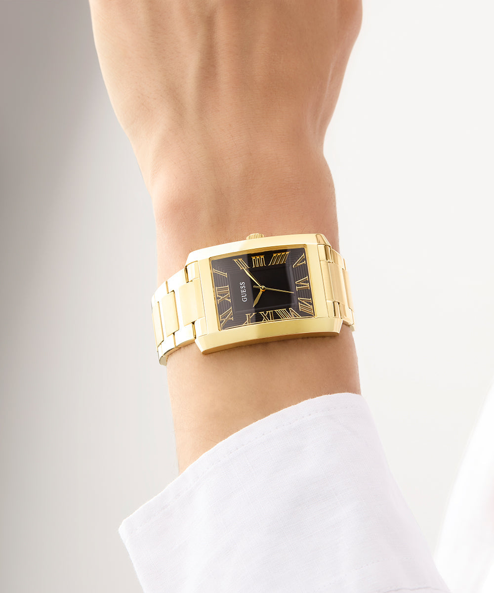 GUESS Mens Gold Tone Analog Watch