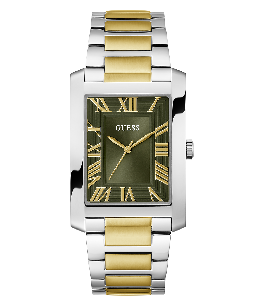 GUESS Mens 2-Tone Silver Tone Analog Watch