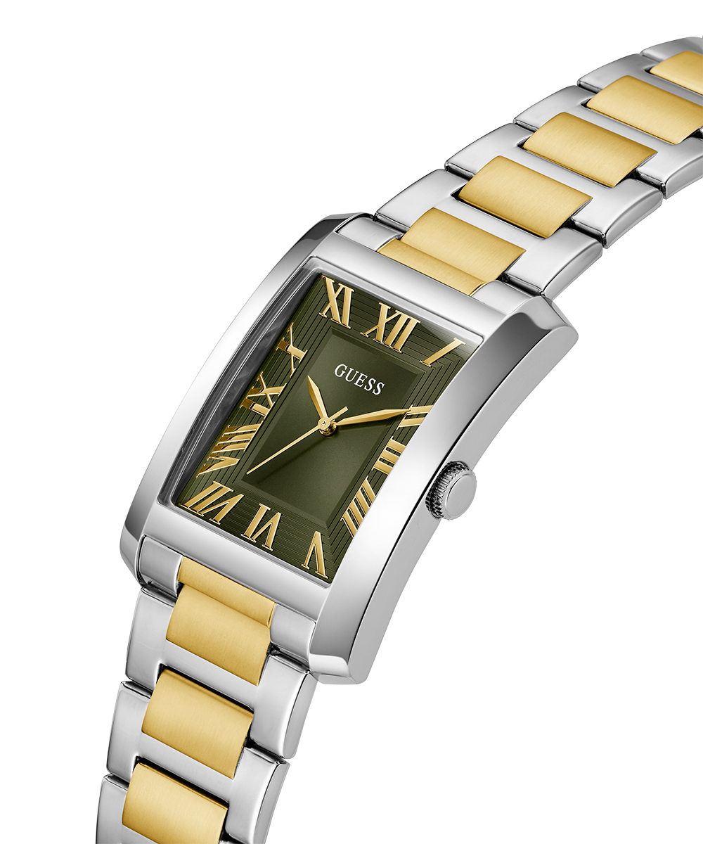 GUESS Mens 2-Tone Silver Tone Analog Watch