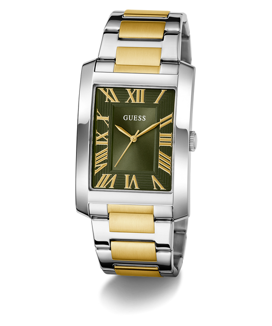 GUESS Mens 2-Tone Silver Tone Analog Watch