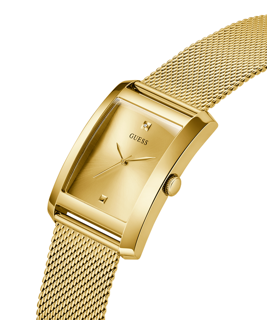 GUESS Mens Gold Tone Analog Watch