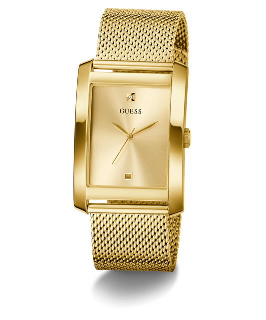 GUESS Mens Gold Tone Analog Watch