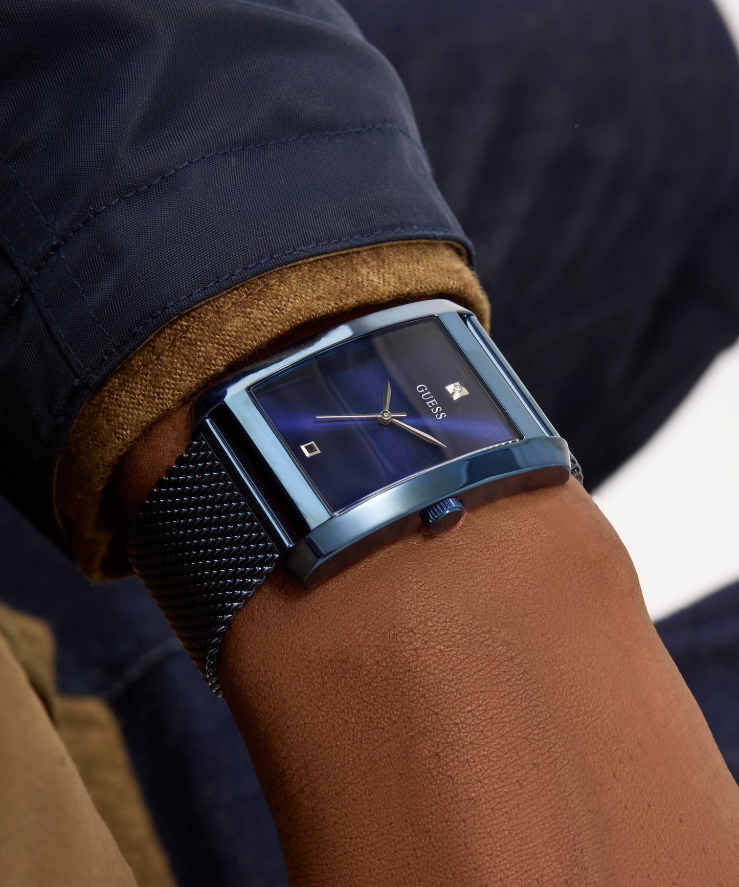 GUESS Mens Blue Analog Watch