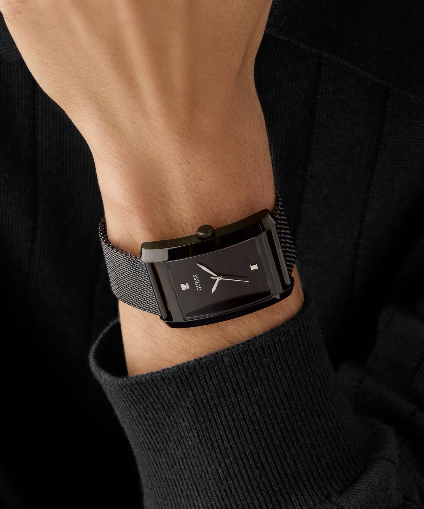 GUESS Mens Black Analog Watch