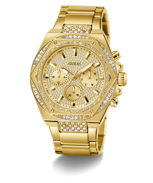 GUESS Mens Gold Tone Multi-function Watch