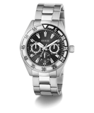 GUESS Mens Silver Tone Multi-function Watch