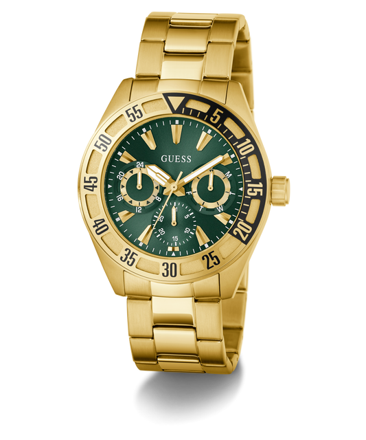 GUESS Mens Gold Tone Multi-function Watch