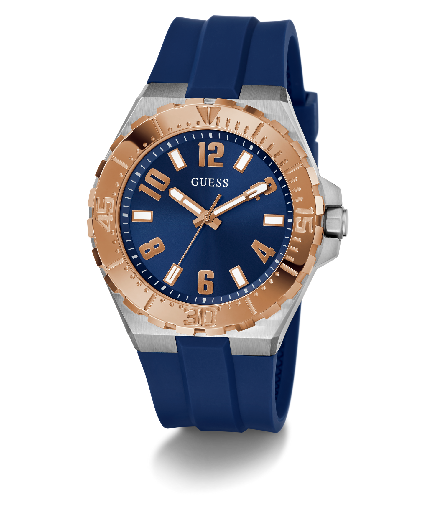 GUESS Mens Blue 2-Tone Analog Watch